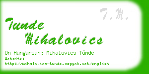 tunde mihalovics business card