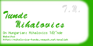 tunde mihalovics business card